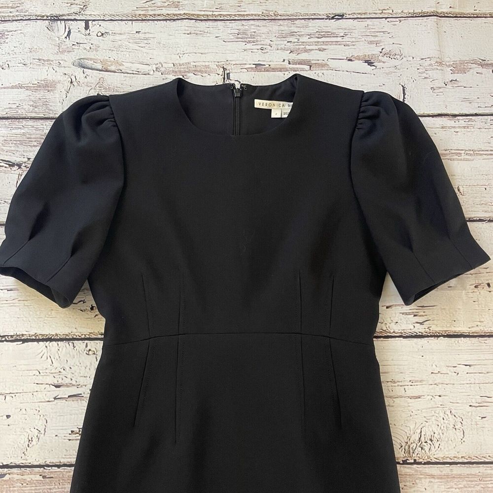 Veronica Beard Meadow Puff Sleeve Minidress Size 2 Black - Picture 3 of 13